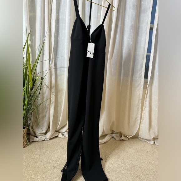 Zara size Large spaghetti strapped black jumper - Picture 1 of 5